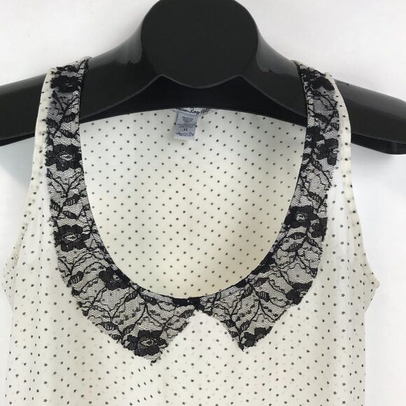 American Rag Cie Chiffon Tank Women’s Medium Stars Lace Sleeveless Sheer Casual - Picture 3 of 9